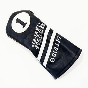 BULLET B-52 BOMBER no 1 Golf Club Driver Headcover Black & White Racing Stripes
